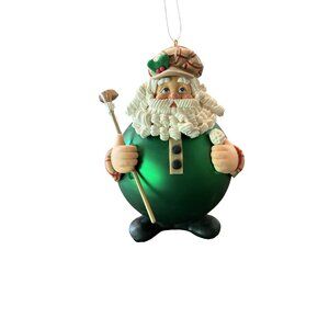 Department 56 Golfing Santa Christmas Ornament with Green Ball Base 7 in